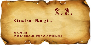 Kindler Margit névjegykártya